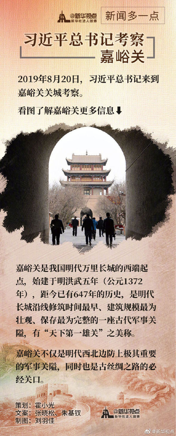 习近平考察嘉峪关关城