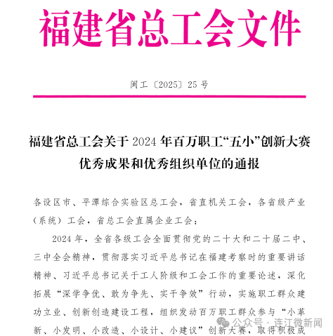 点赞！连江这6个创新项目获奖！